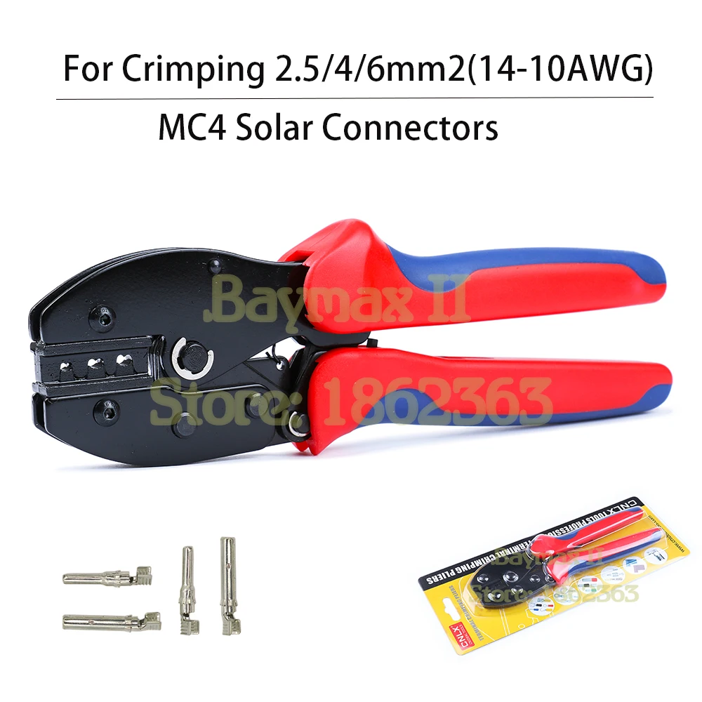 Alicates de conectores solares LY-2546B MC4, herramienta de prensado para 2,5/4/6mm2(14-10AWG) con mango suave