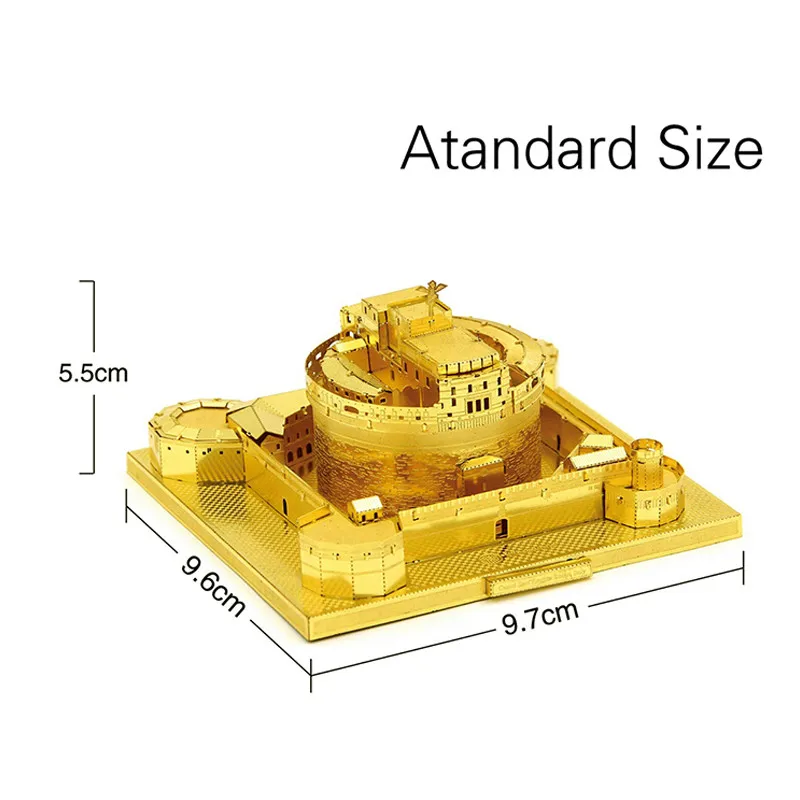 MICROWORLD знаменитое здание замок Святого ангела 3D металлическая головоломка для взрослых Коллекция золото и серебро модель ручной работы подарки