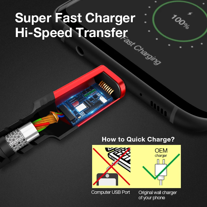 JSAUX usb type C кабель для USB C кабель для мобильного телефона Быстрая зарядка type C кабель для samsung S8 S9 Xiaomi Redmi Note7 Mi9