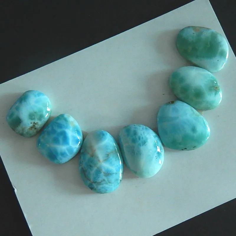 7 PCS Of Natural Larimar Pendant Necklace Cabochons 23X15X5mm 17x12x7mm 20.71g | Украшения и аксессуары