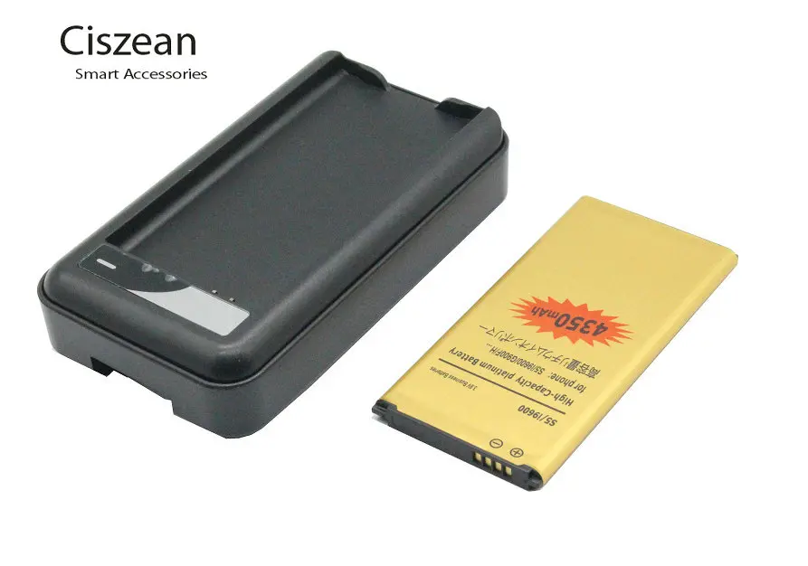 4350mAh Gold Replacement Battery With USB Charger For Samsung Galaxy S5 SV I9600 G900A G900P G900T G900V EB-BG900BBE EB-BG900BBC | Мобильные