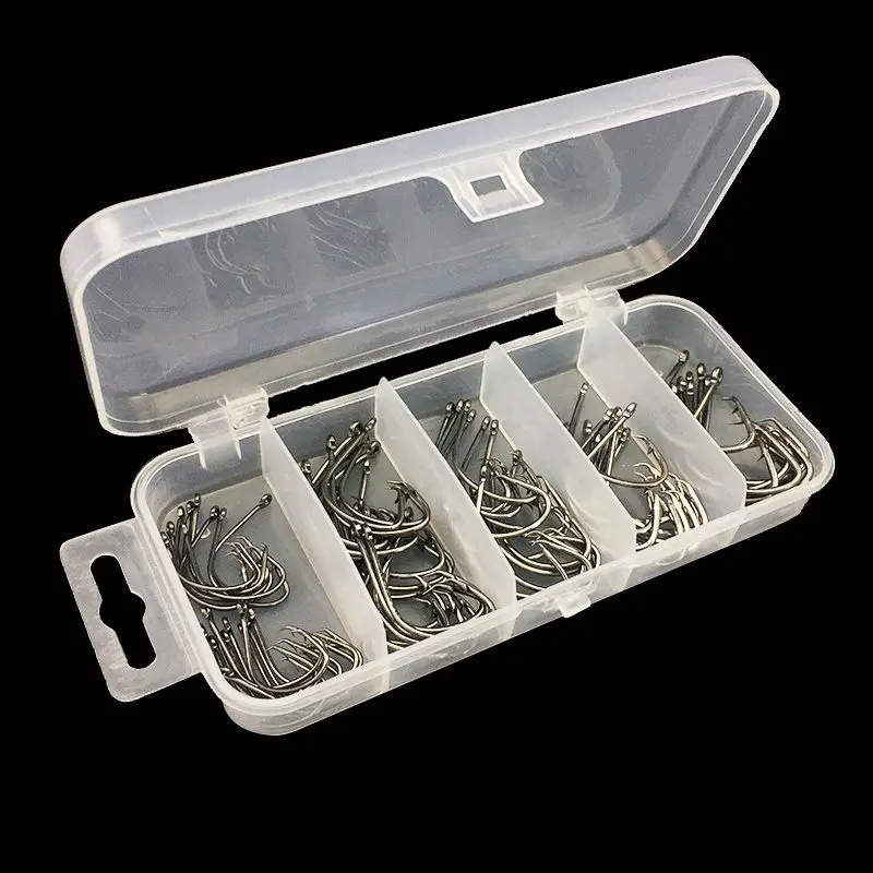 1 Set GLUREE 75 шт./компл. Olecranon рыболовный крючок комплект черный никель Crank один крючок Высокоуглеродистая сталь рыболовные крючки, карповый крючок рыболовные аксессуары - Цвет: 1 Set