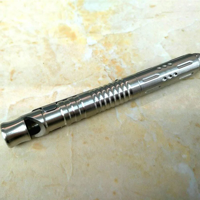 Новинка! EDC Mini портативная тактическая ручка со свистком из нержавеющей стали для