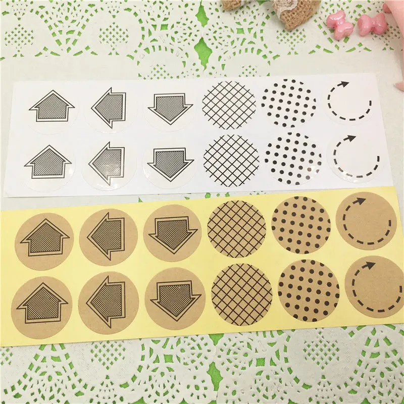 100Pcs/Lot Arrows Indicate Dots Round Self-Adhesive Paper Sticker For Luggage Bags Embellishment Label Sealing DIY New Stickers | Дом и сад