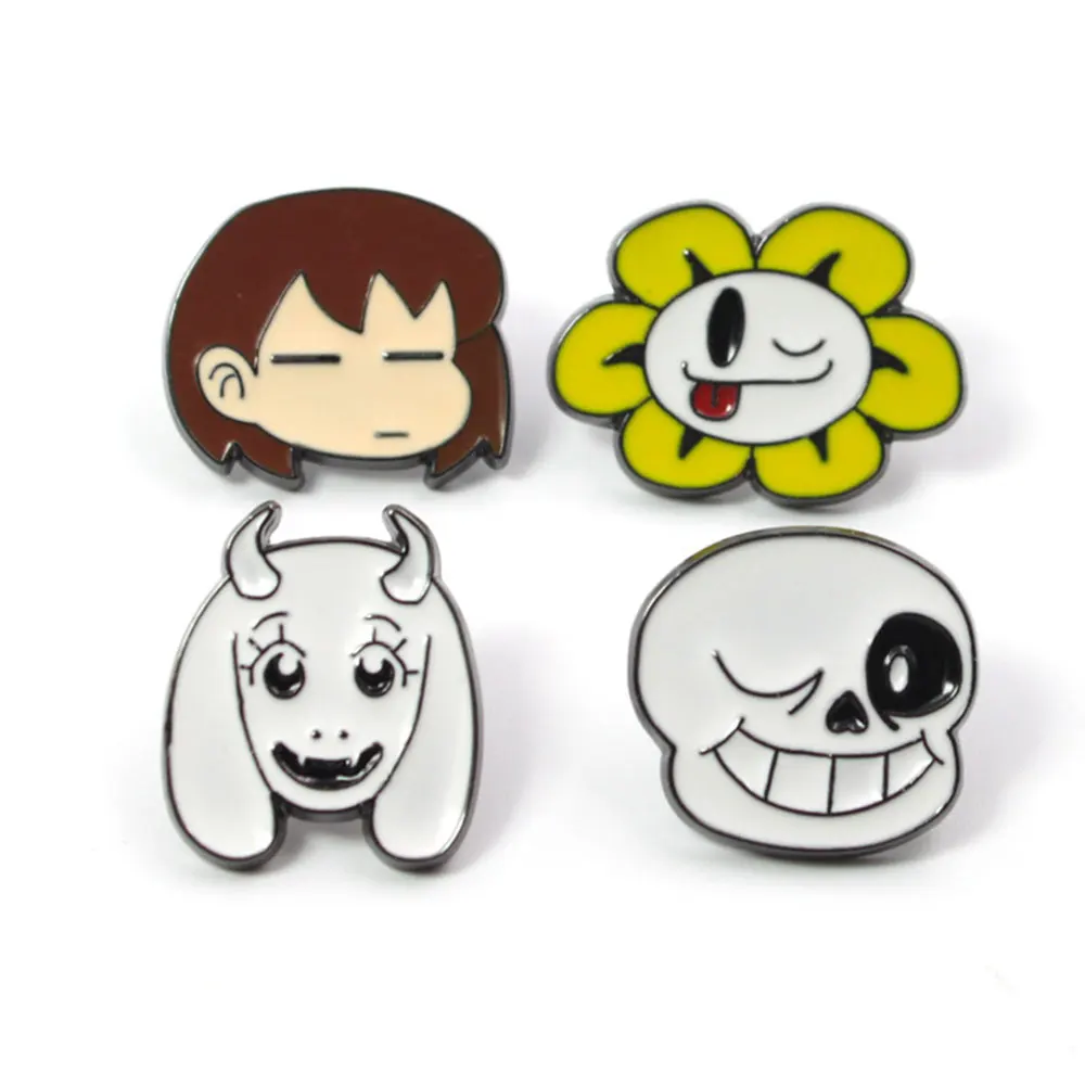 Значок Undertale Sans Papyrus Frisk Flowey эмаль застежка Металлическая Кнопка Аниме плюшевая