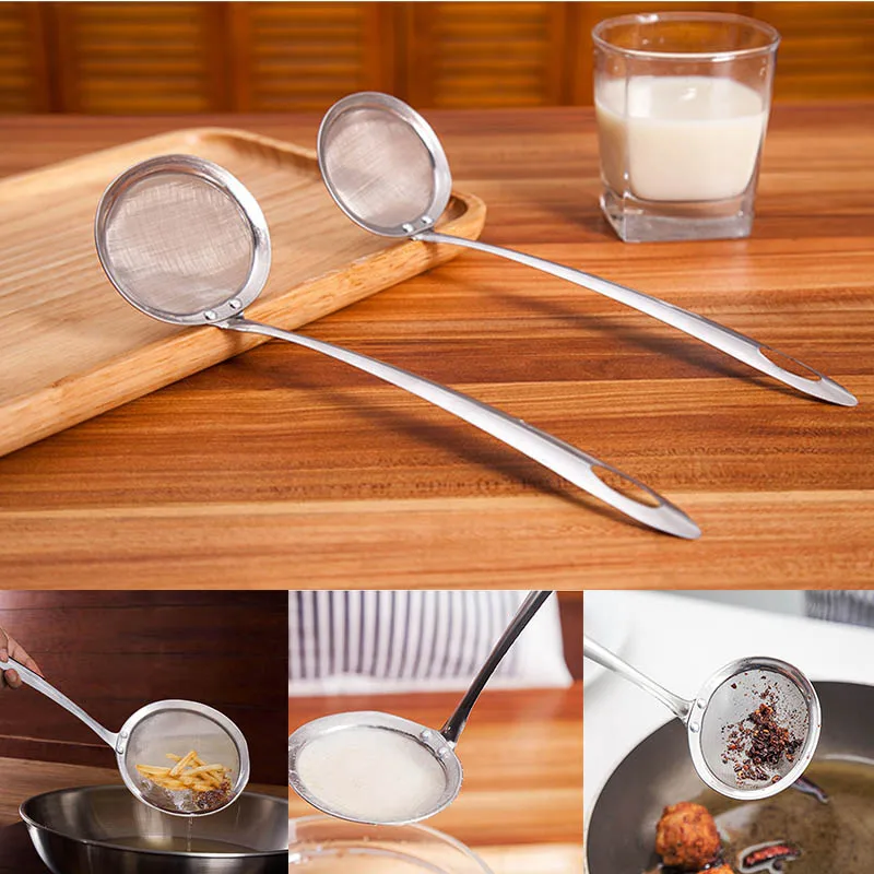 Многофункциональный кухонный масляный фильтр Круглый сетевой половник дуршлаг