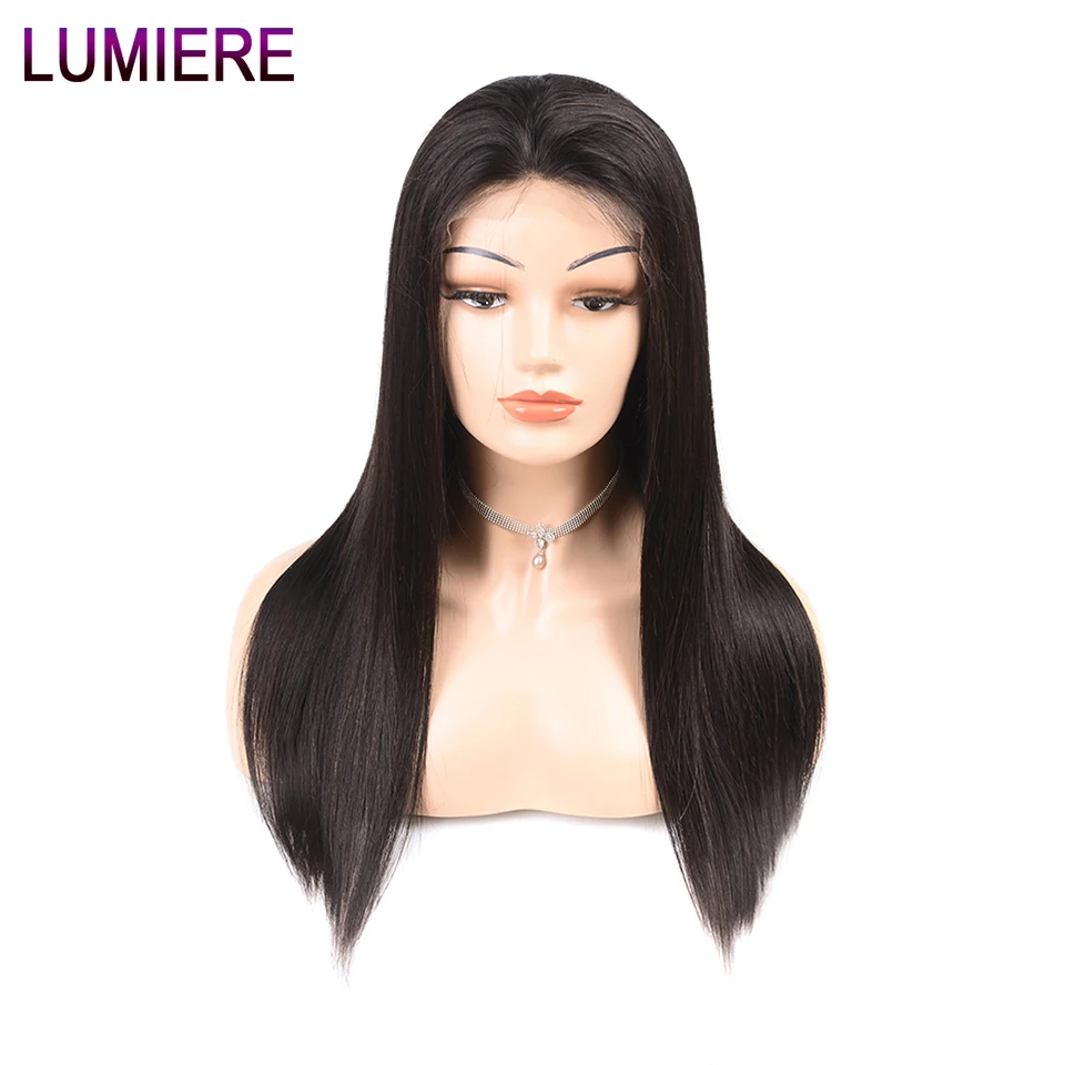Lumiere волосы индийские 360 синтетический фронтальный парик предварительно сорвал с