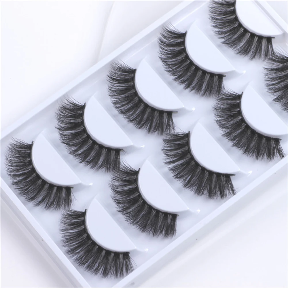 3D ручной работы норковые волосы Накладные ресницы натуральный крест толстые