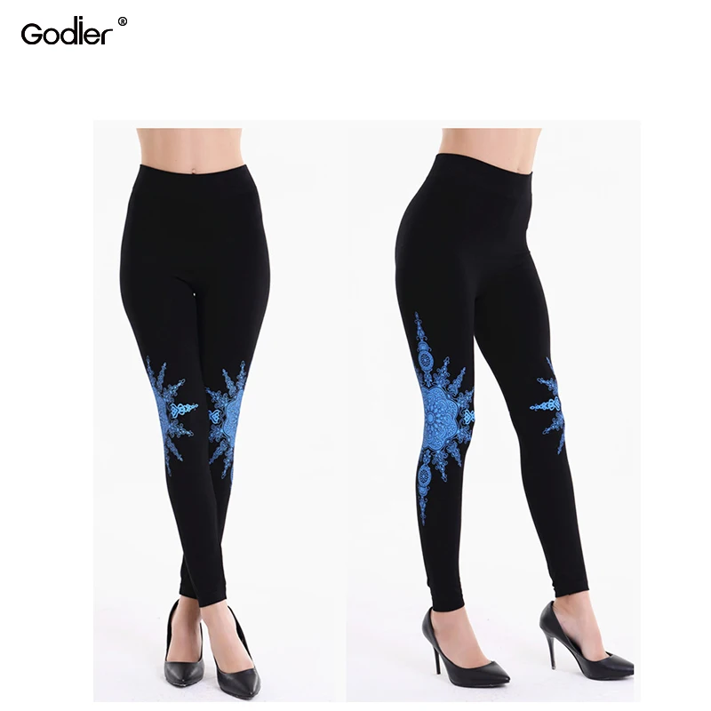 Леггинсы для фитнеса Godier Sun Moon Galaxy Punk с высокой талией пуш-ап спандекс один размер