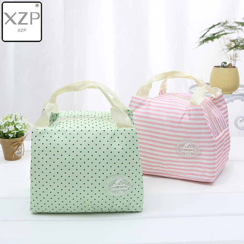 XZP Thermal Lunch Bags Fresh Pink Cherry Tote Polyester Peach Skin Portable Butterfly Convenient | Багаж и сумки
