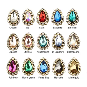 10 шт.лот Античная капля воды сплав 3d дизайн ногтей Декор ногтей Очаровательные Кристаллы бриллианты Камень Стразы украшения Стразы