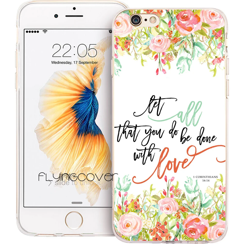 Чехлы Fundas Bible Verse Quotes Shell для IPhone 10x7 8 6 S Plus 5s 5 SE 5C 4S 4 iPod Touch прозрачный мягкий