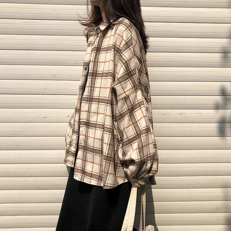 Shirts Loose Harajuku Korean Style Fashion Women New Single Breasted BF School Students Long Sleeve Womens Shirt Daily Q357 |