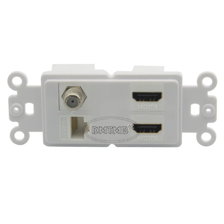 Внутренняя настенная панель 2 порта HDMI 1 порт CAT6 RJ45 F head TV с keystone style и поддержкой DIY |