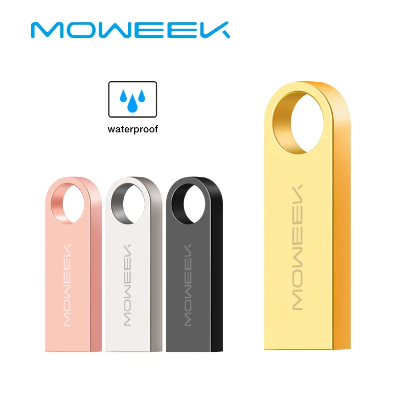 Moweek USB флеш накопитель 64 ГБ 32 16 8 4 128 водонепроницаемый металлический 2 0 U диск cel usb
