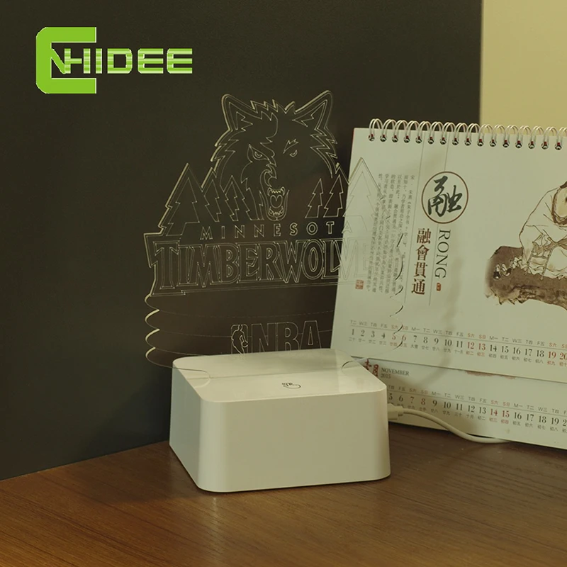CNHIDEE Инновационные 3D Ночные Огни для НБА Тимбервулвз Светодиодная Декоративная