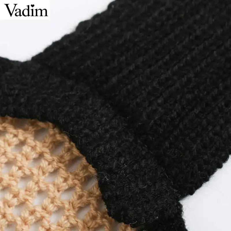 Вадим для женщин полосатый вязаный укороченный топ Сладкий выдалбливают Винтаж