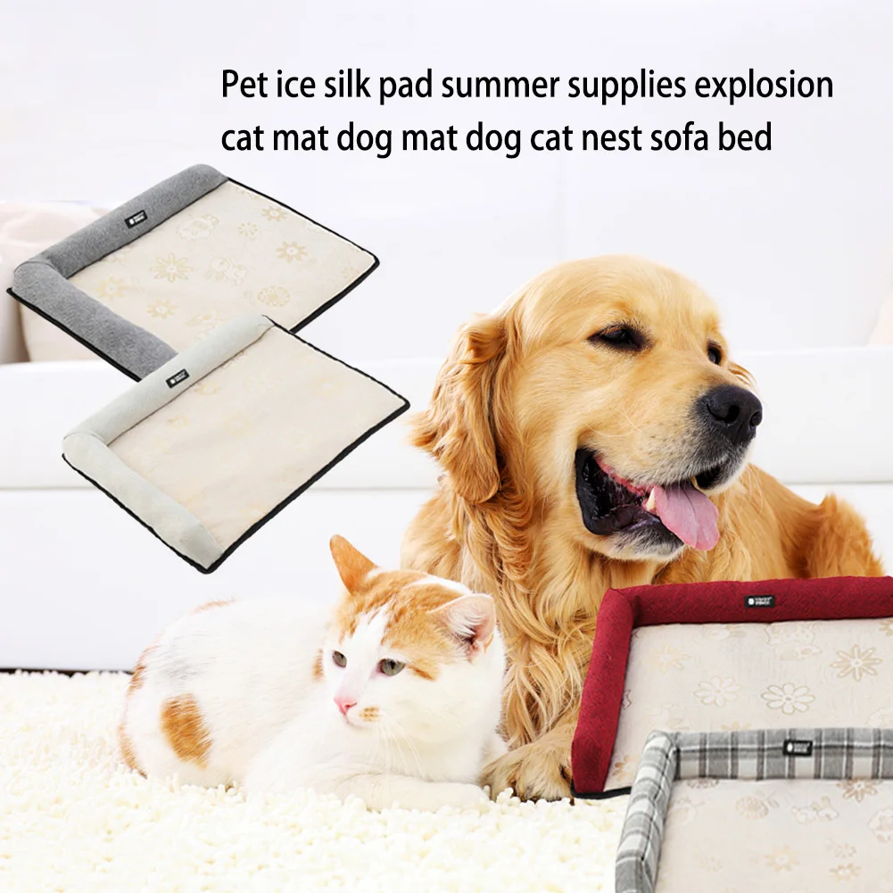 Pet вискозный коврик летний охлаждающий матрас для кровати, дивана Защита позвоночника pp чучело из хлопка подушка для собаки кошки