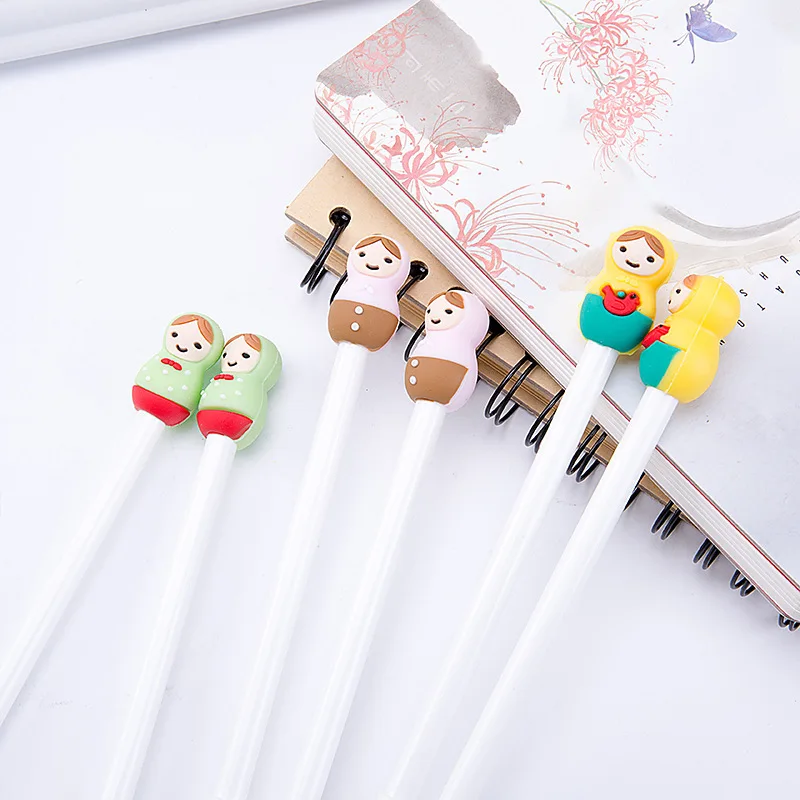 4 шт. креативная русская кукла гелевая ручка Kawaii шариковые ручки набор
