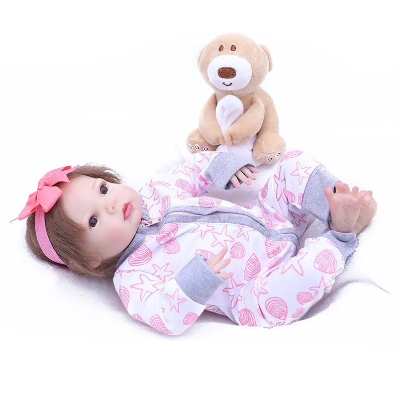 

OtardDolls 18"46cm Silicone bebe Reborn Doll Kids Playmate Gift for Girls Baby Soft Toys for Bouquets Doll Bebe Reborn Toys Gift