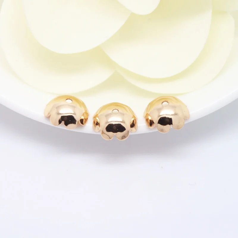 Гипоаллергенные бусины наконечники для цветочных сосудов золотистые колпачки