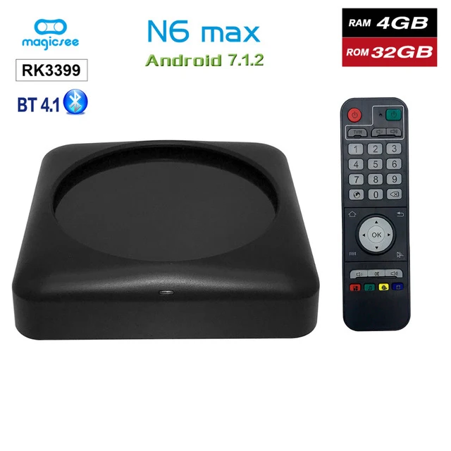 Magicsee N6 Max RK3399 Android 7 1 ТВ коробка 4 ГБ 32 Rom 2 + 5G Dual Wifi 1000M LAN Bluetooth Smart BOX 4K Декодер каналов