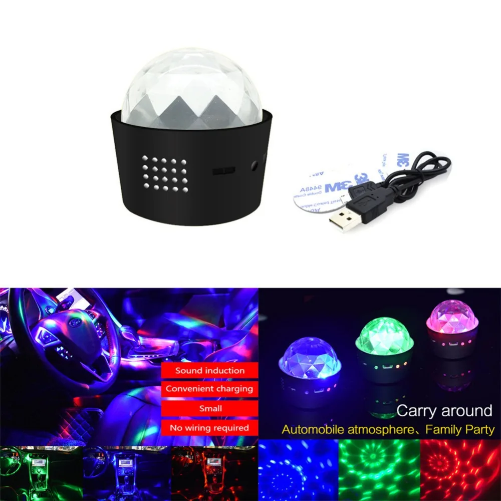 

RGB светодиодный ные лампы для автомобиля, освещение музыки, ритм-активация, декоративные лампы для украшения интерьера автомобиля, Стайлинг...