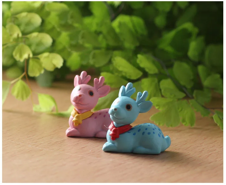 2019 1Pcs Cute Cartoon deer DIY Resin Fairy Garden Craft Decoration Miniature Micro Gnome Terrarium Gift F0202 | Дом и сад