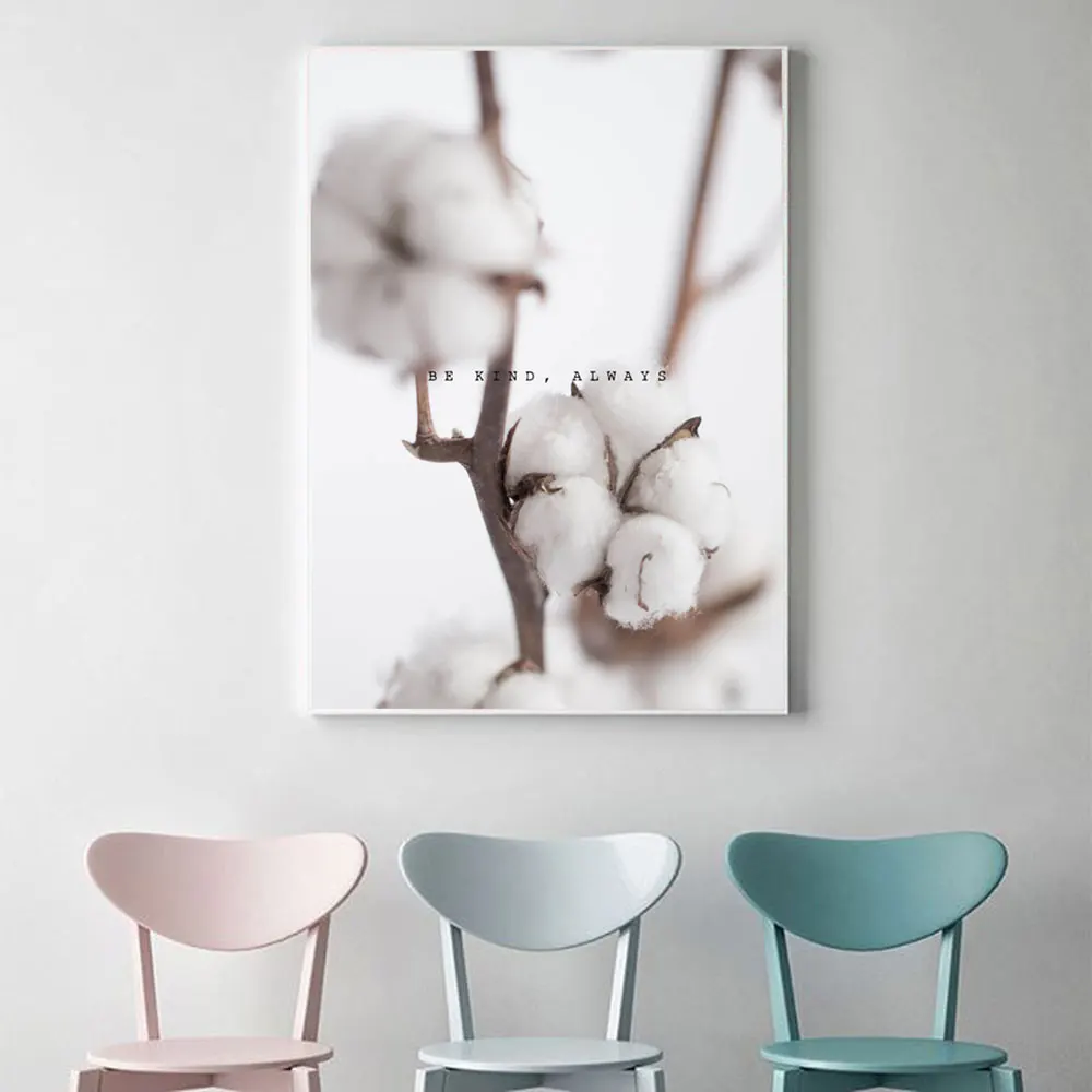 Хлопковый холст с цветочным принтом настенный художественный постер картина