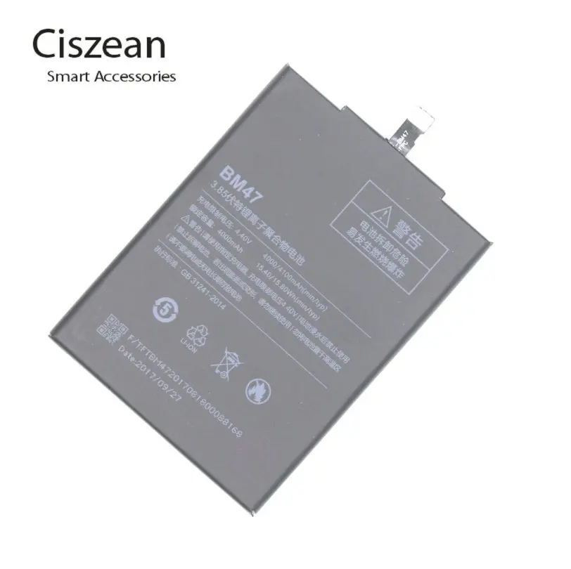 Ciszean 1x4000 мАч/15.4Wh BM47 / BM 47 Замена литий-полимерный аккумулятор для Xiaomi Hongmi Redmi 3 S 4X 3X