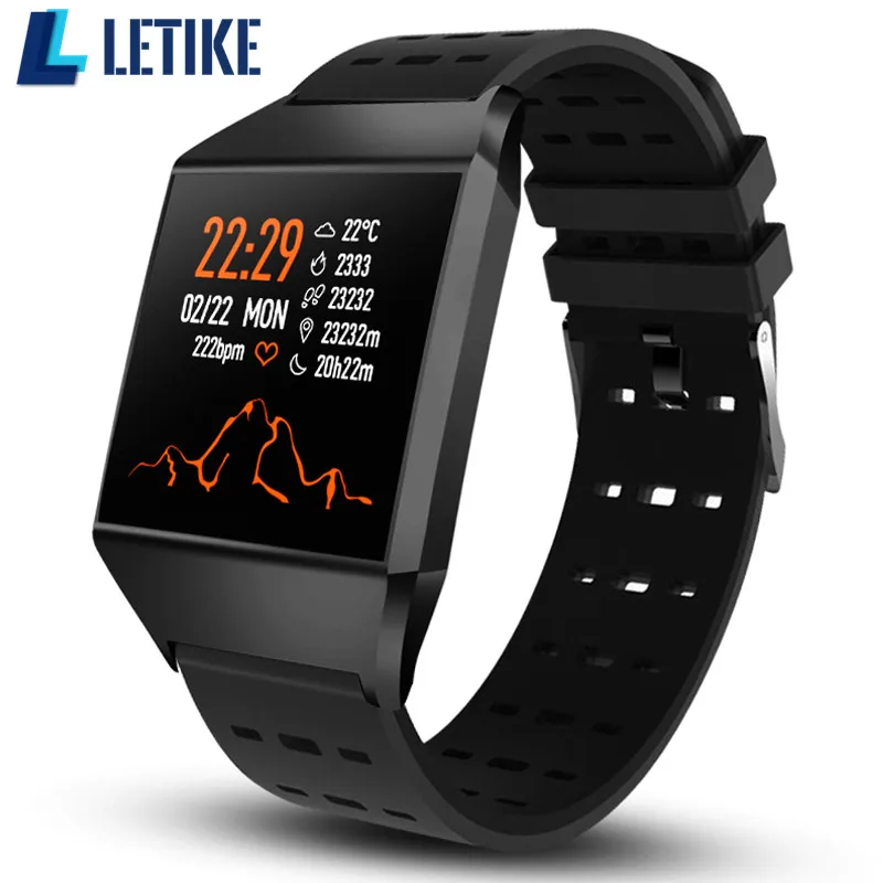 Letike мужские Смарт часы монитор сердечного ритма кровяное давление фитнес трекер