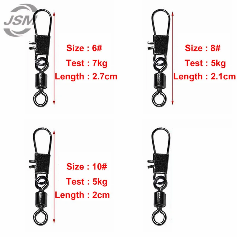 JSM 100 шт. шарнирное крепление для рыбалки с блокировкой морской размер 2 3 4 5 6 8 10 |