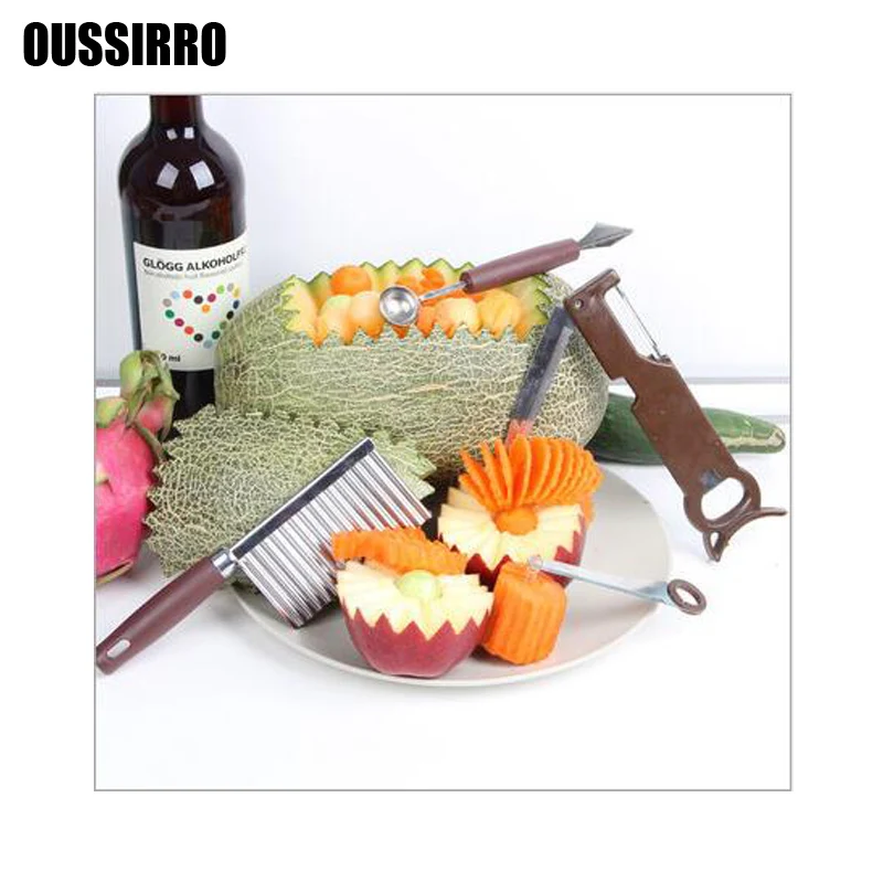 4 шт. набор инструментов для резьбы по фруктам и овощам ложки дыни шаровары из