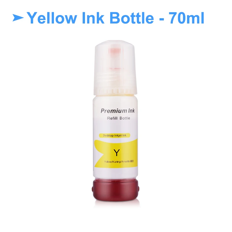 Yellow-70ml 103 T103 104 T104 522 T522 Заправка чернилами для принтера Epson L3100 L3110 L3111 L3150 L3151 ET-2710 ET-2711 принтер для Epson EcoTank чернила - Цвет: Yellow-70ml
