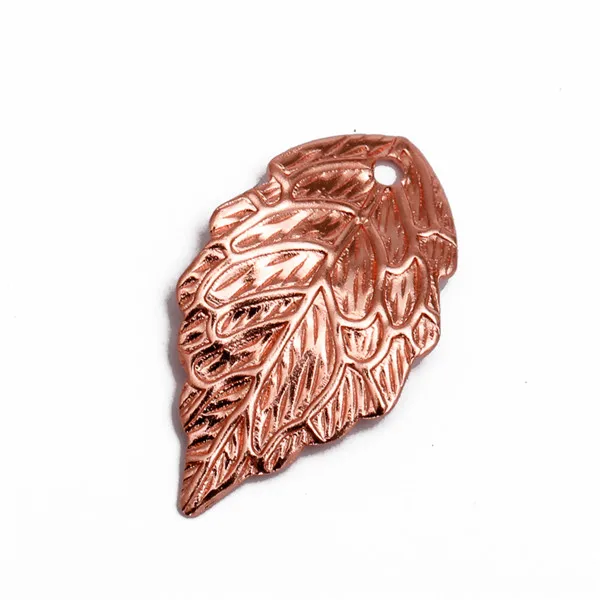 rose gold 50 шт./лот 10x18 мм золото/посеребренная латунь Маленькая подвеска "лист дерева" DIY Ювелирная фурнитура ювелирные аксессуары - Окраска металла: rose gold