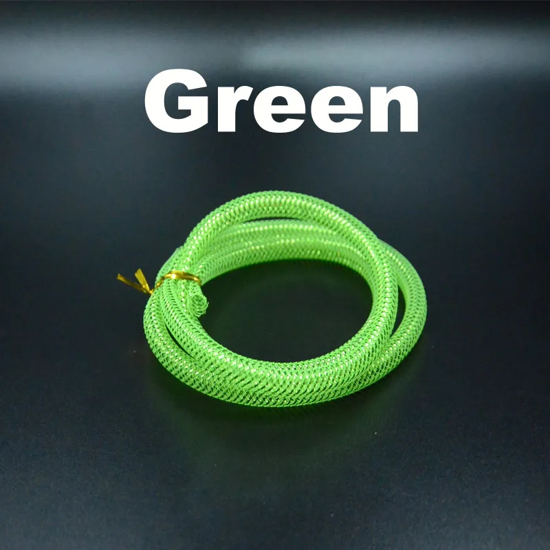 Green Созерцатель 6 дополнительных цветов диам. 8 мм E-Z оплетка трубок стример тела 3 метра Радужная майларная трубка для ловли нахлыстом синтетический материал - Цвет: Green