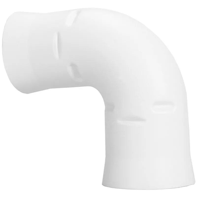 75mm PE 90 Degrees Elbow Ducting 2-Way Equal Connector Coupler For Ventilation System Air Duct with Corrugated Fixing Grooves |