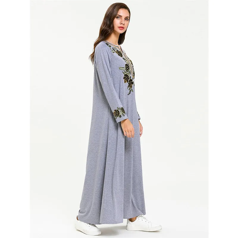 Женское мусульманское платье Кафтан Abaya элегантное вечернее с карманами и