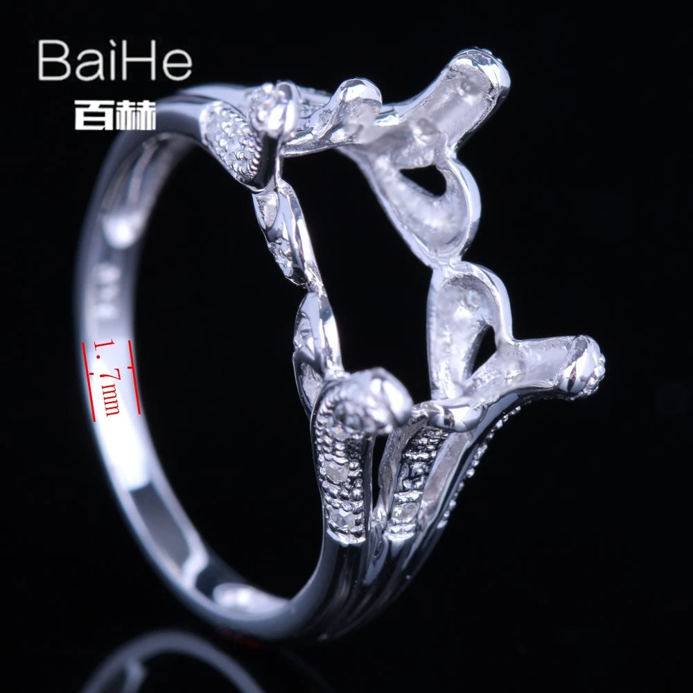 BAIHE солидное 14K белое золото изумруд помолвка для женщин Трендовое изысканное