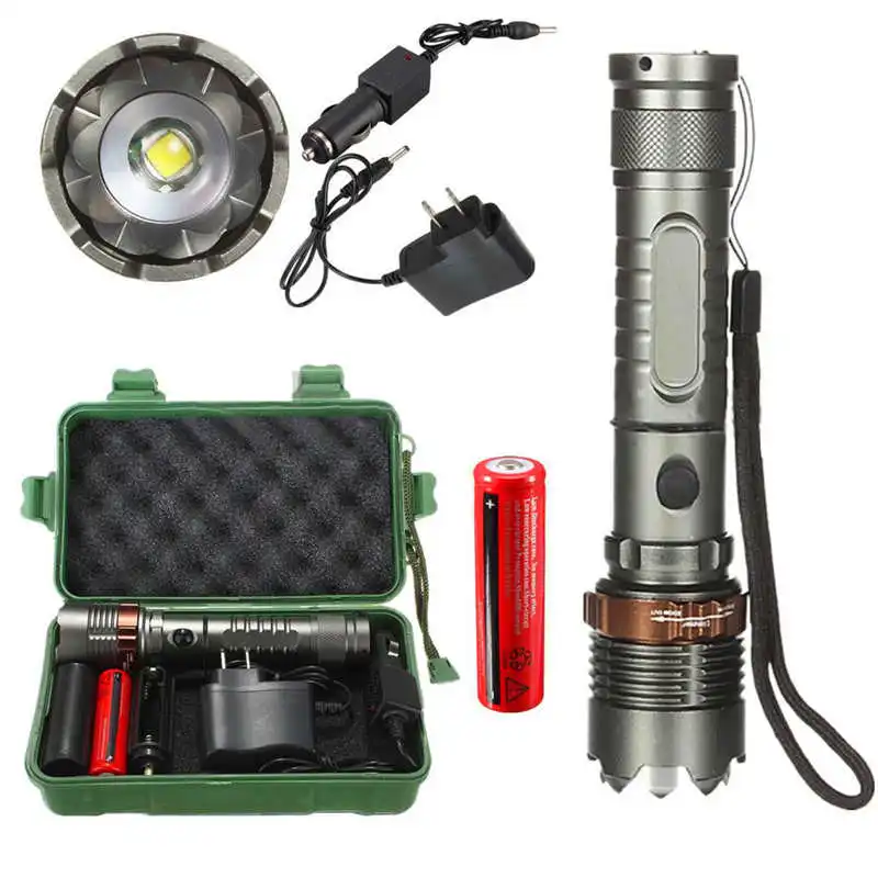 Lanterna led T6 фонарик Фонарь с масштабированием Тактический nitecore 18650 мощный светодиодный фонарик перезаряжаемый лазерный указатель#4S7