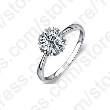 

High Quality 925 Sterling Silver Jewelry Classic Engagement Ring 4 Size AAA CZ Ring Jewelry Fast Shipping