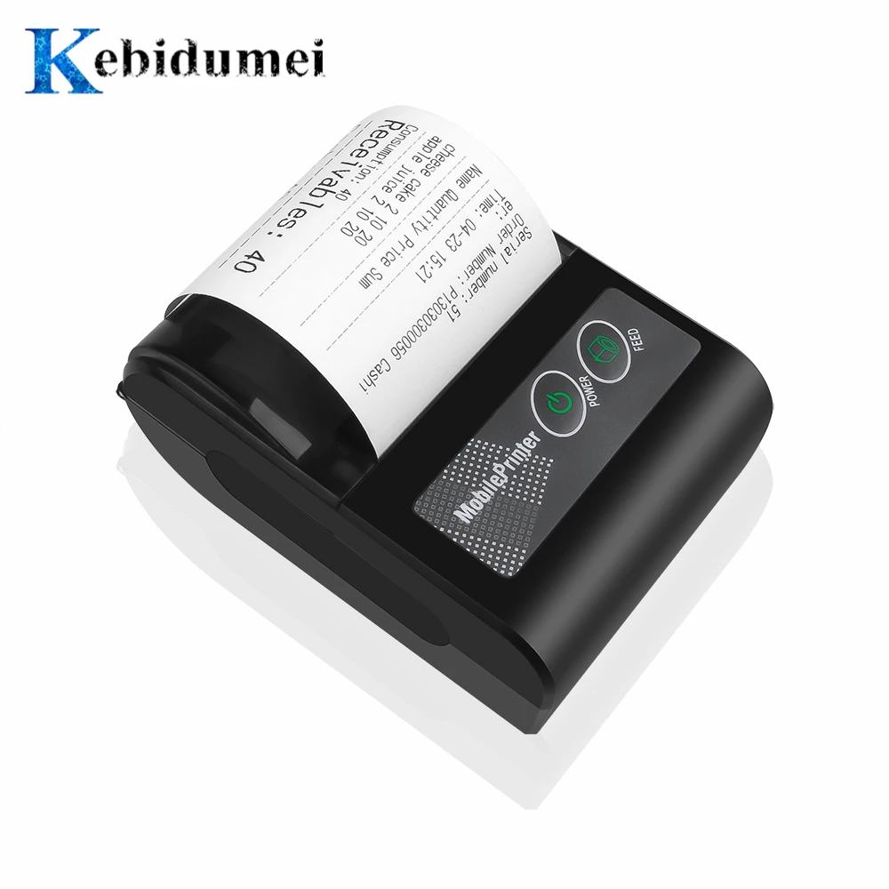 Kebidumei Мини Bluetooth принтер 58 мм USB Беспроводной Карманный Портативный чековый