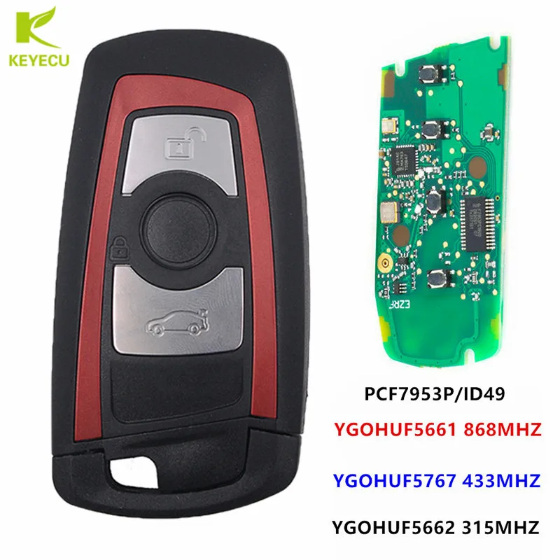 KEYECU красный дистанционный смарт ключ брелок 315 МГц YGOHUF5662 434 HUF5767 868 HUF5661 для BMW F Chass 5