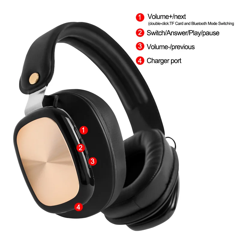 Fashion Bluetooth Headphone Wireless Sport Aptx Headset with 25 Hours Playing Time for IPhone Xiaomi Huawei Support 32G TF Card