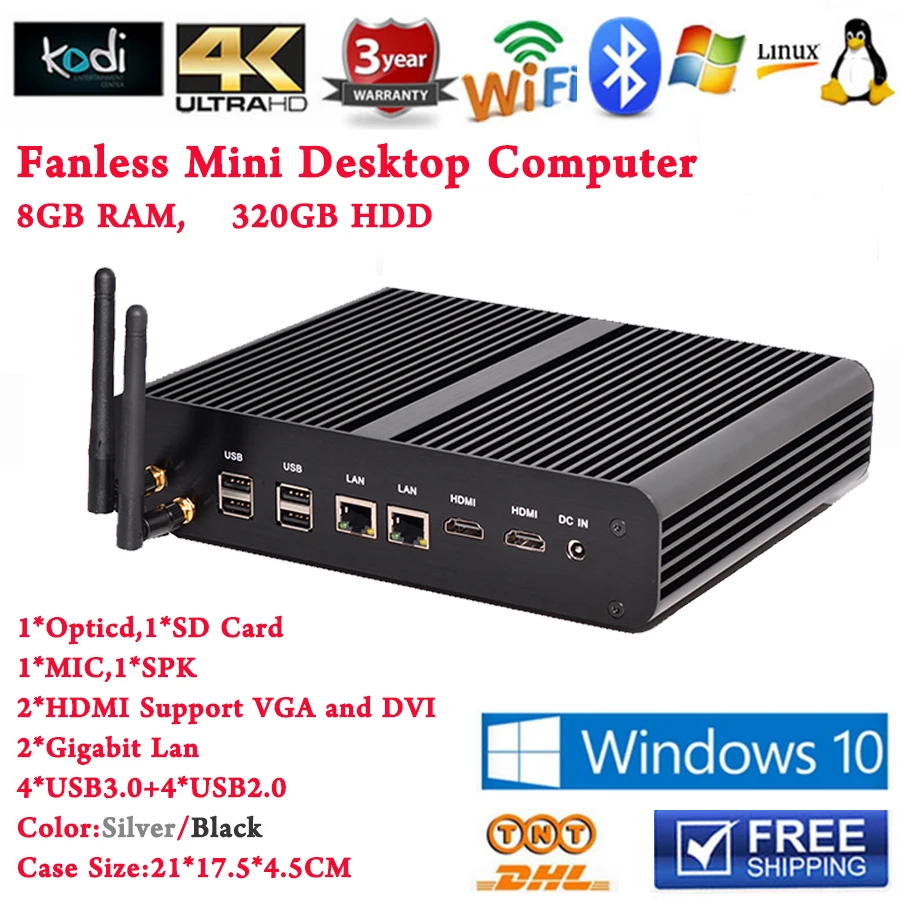 Intel Core i7 5500u iris6100 8 ГБ DDR3L 320 ноутбука жесткий диск 4 К HTPC 2 HDMI отлично без вентилятора