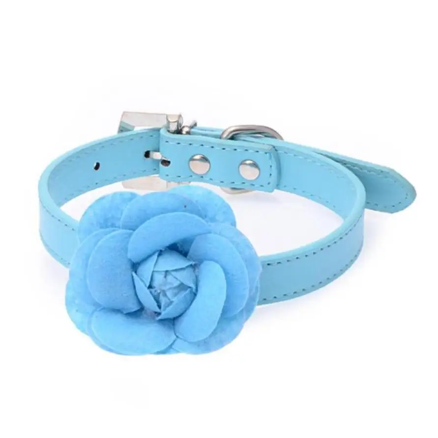 fashion Pet Dog Collar Sweet Rose Studded Puppy Leather Buckle Neck Strap Collars 3 sizesDog | Дом и сад
