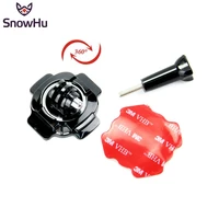 snowhu for gopro accessories 360 degrees rotation sticker bent arm mount helmet for go pro hero 9 8 7 6 5 for yi 4k camera gp92