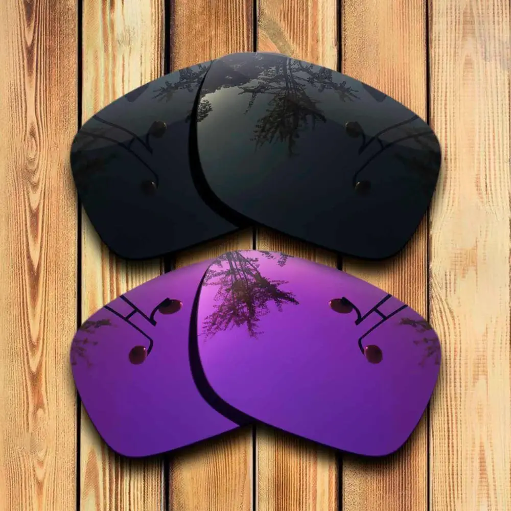 Black -Purple Mirror 2 пары точно вырезанные поляризованные Сменные линзы для солнцезащитных очков Оукли Холбрук-много цветов - Цвет линз: Black -Purple Mirror