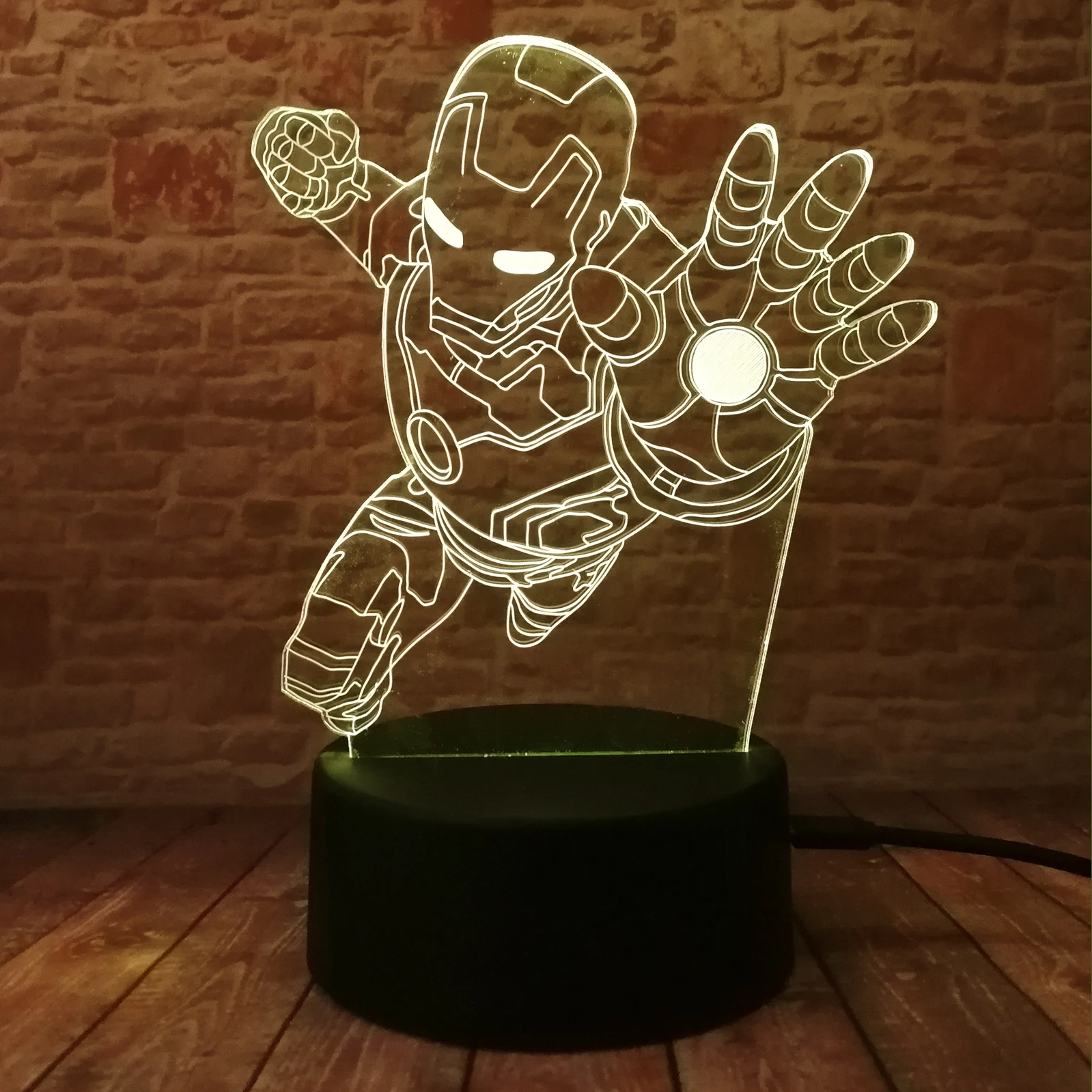 3d светильник Marvel Movie Legends Iorn Man оптический ночник для сна разноцветный умный
