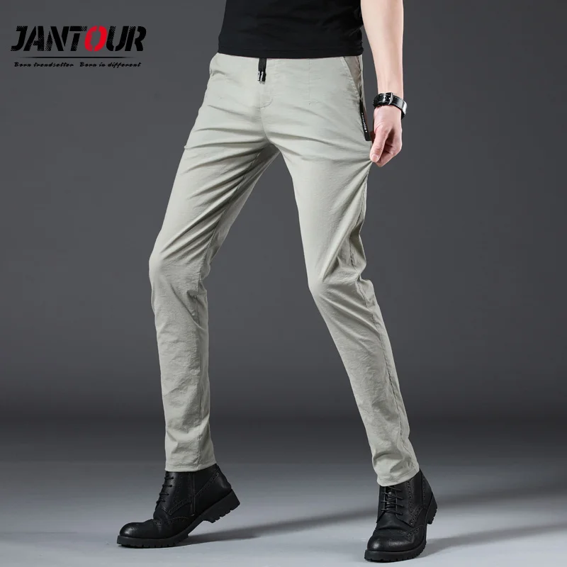 Jantour Новый стрейч узкие брюки Для мужчин вечерние офисные формальные s костюм